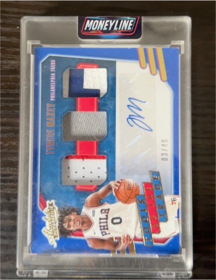2019-20 Panini Absolute Memorabilia Tools of the Trade #TT3-TM Tyrese Maxey — front