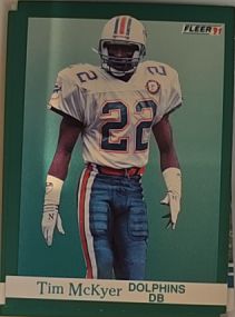 1991 Fleer #125 Tim McKyer Miami Dolphins — front