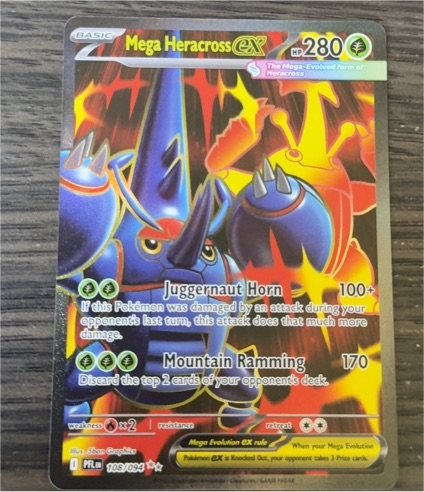 Mega Heracross EX 108/094 Phantasmal Flames — front