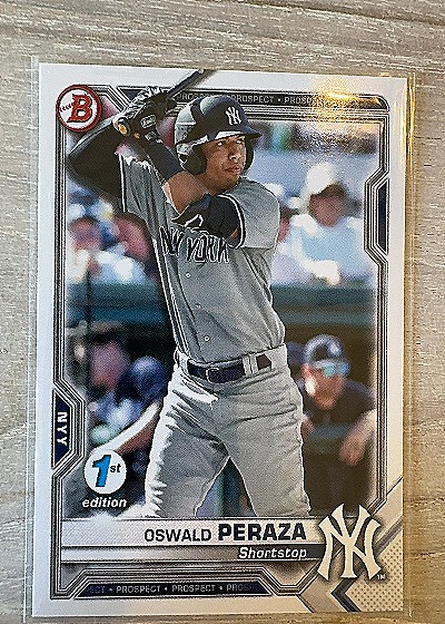 2021 Bowman 1st Edition #BFE-50 Oswald Peraza — front