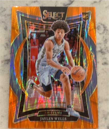 2024-25 Panini Select Concourse #79 Jaylen Wells Orange Flash Prizm RC — front