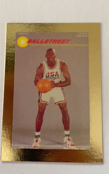 1992 Ballstreet Inc. #NNO Michael Jordan Gold Border — front