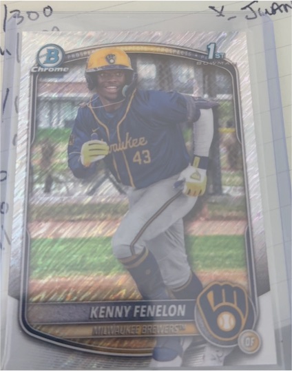 2025 Bowman Chrome #BCP-190 Kenny Fenelon — front