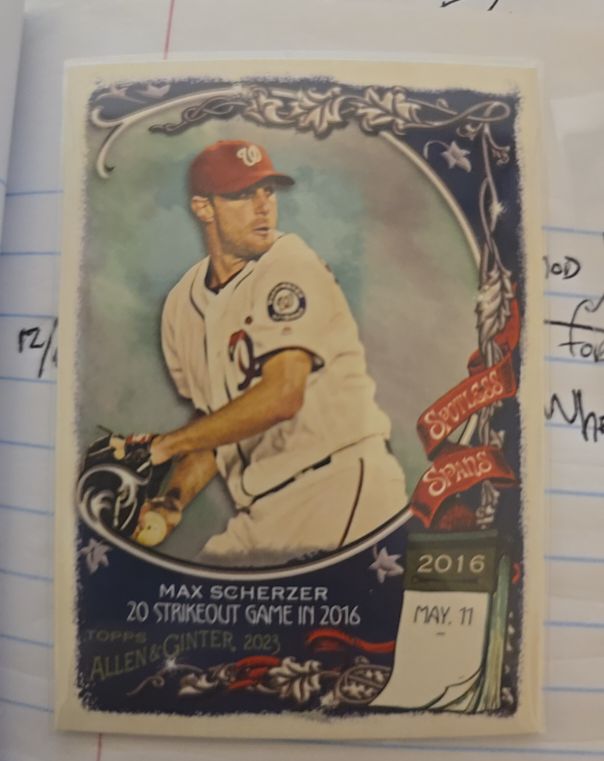 2023 Topps Allen & Ginter Spotless Spans #SS-37 Max Scherzer — front