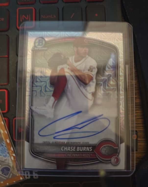 2025 Bowman Chrome Mega Box Autographs #BMA-CB Chase Burns — front