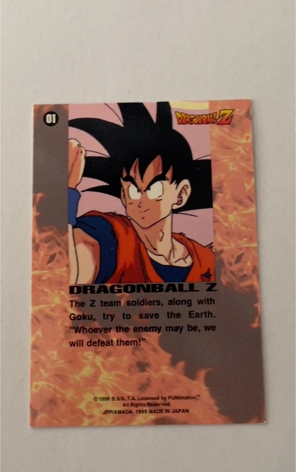 1996 JPP Amada DIC Funimation Dragon Ball Z #01 Goku — front