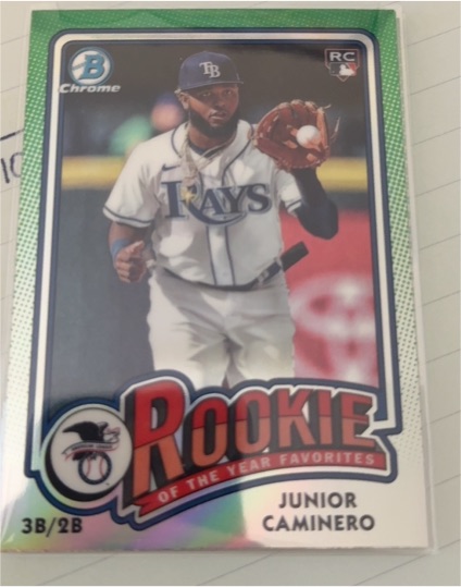 2024 Bowman Chrome Rookie of the Year Favorites #ROY-8 Junior Caminero — front