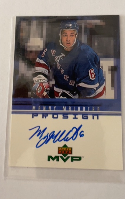 1998-99 Upper Deck MVP Pro Sign Manny Malhotra — front