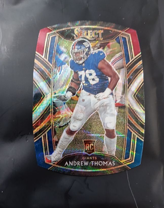 2020 Panini Select #287 Andrew Thomas Giants Light Blue Prizm Die-Cut RC — front