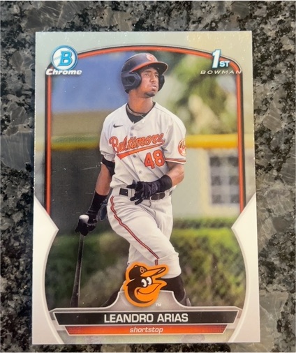 2023 Bowman Chrome #BCP-84 Leandro Arias — front