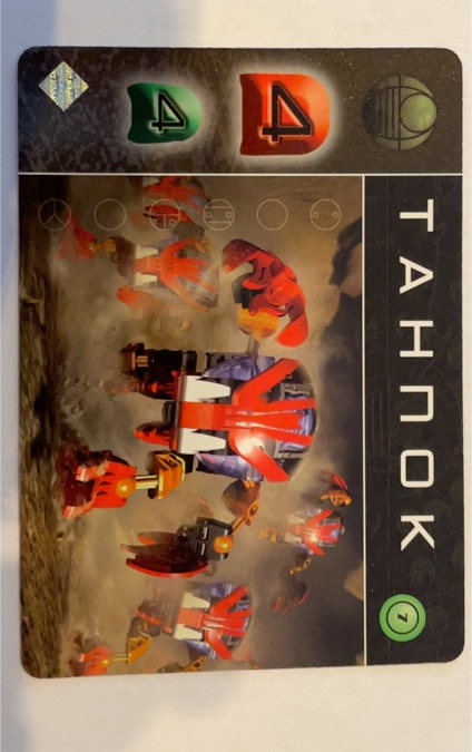 1999 Bionicle The Bohrok Awake McDonalds Toy Card #7 Tahnok — front