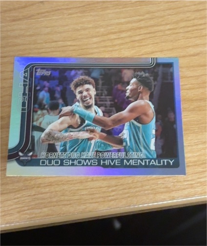 2025-26 Topps #283 Duo Shows Hive Mentality Lamelo Ball & Brandon Miller — front