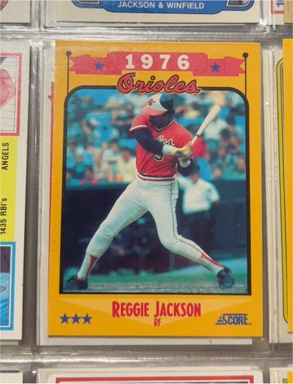1988 Score #501 Reggie Jackson Baltimore Orioles — front