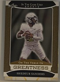 2024 Leaf In The Game Used On The Verge Of Greatness #VG-22 Shedeur Sanders — front