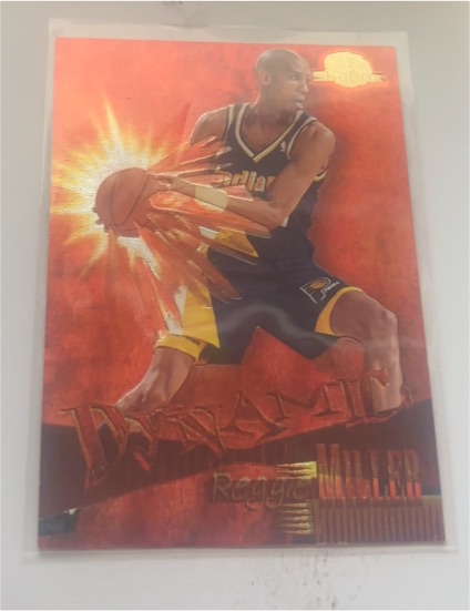 1995-96 Skybox Dynamic Foil Insert #D1 Reggie Miller — front