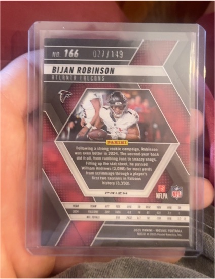 2025 Panini Mosaic #166 Bijan Robinson — front