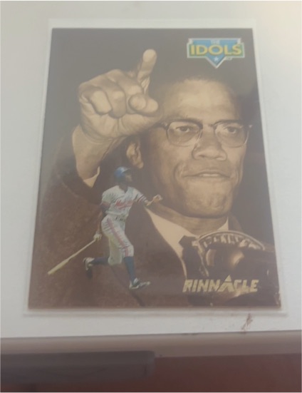 1993 Pinnacle #302 Delino DeShields / Malcolm X — front
