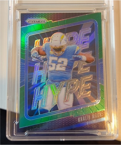 2024 Panini Prizm #10 Khalil Mack Hype Green Prizm — front