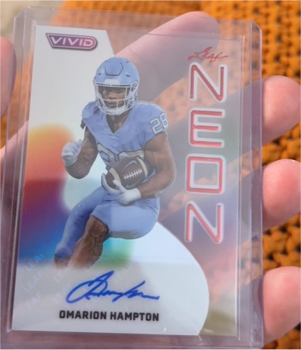 2025 Leaf Vivid Neon Autograph Omarion Hampton — front