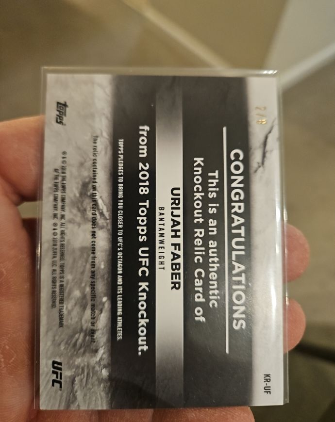2018 Topps UFC Knockout #KR-UF Urijah Faber — front