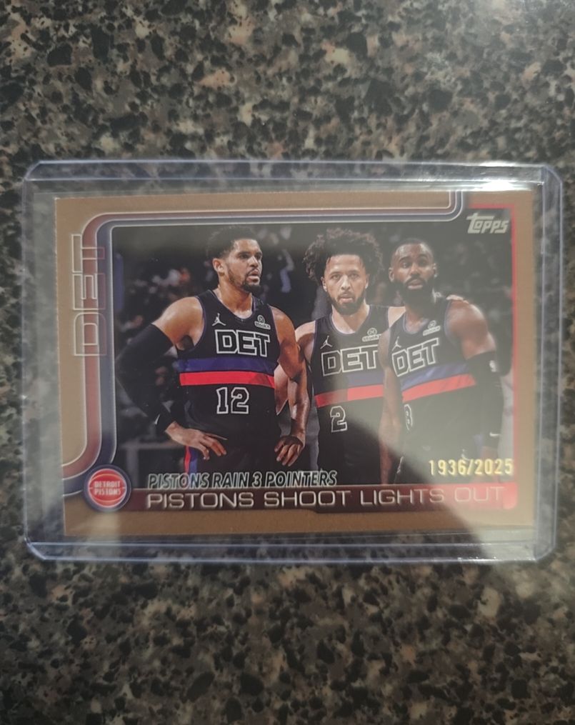 2025-26 Topps #279 Pistons Rain 3 Pointers Pistons Shoot Lights Out — front