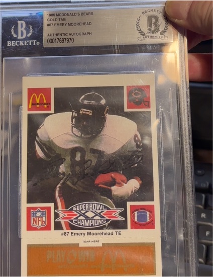 1986 McDonald's Bears Gold Tab #87 Emery Moorehead — front