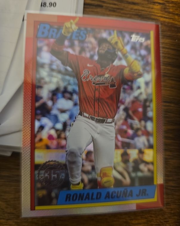 2025 Topps Update #U90-22 Ronald Acuna Jr 1990 Topps 35th Anniversary — front