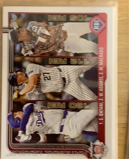 2025 Topps Series 1 #86 NL RBI Leaders Shohei Ohtani / Willy Adames / Manny Machado — front