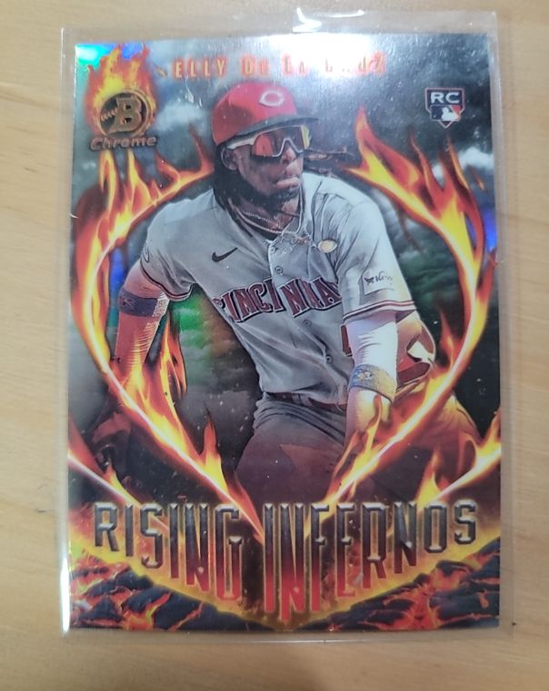 2024 Bowman Chrome #RI-1 Elly De La Cruz Rising Infernos — front