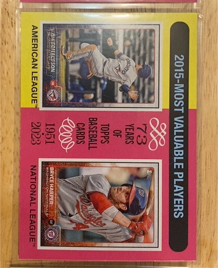 2024 Topps Heritage #208 2015 MVPs Josh Donaldson / Bryce Harper — front