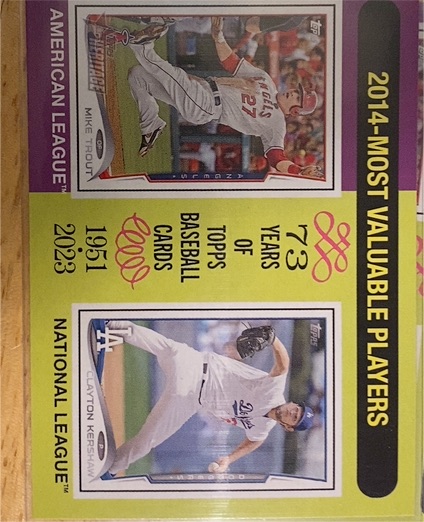 2024 Topps Heritage #207 2014 MVPs (Mike Trout / Clayton Kershaw) — front