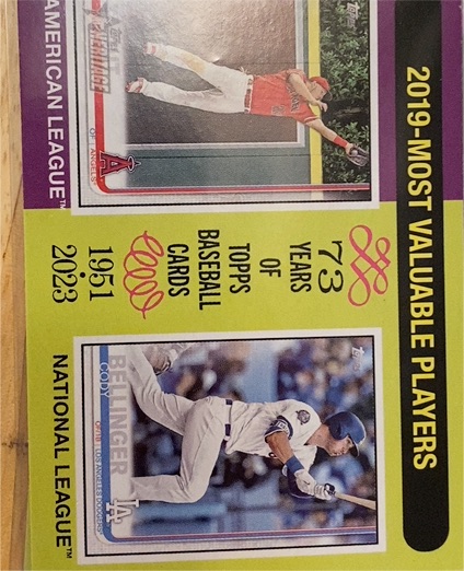 2024 Topps Heritage #211 2019 MVPs Mike Trout / Cody Bellinger — front