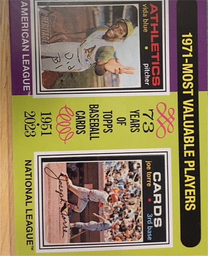 2024 Topps Heritage #193 Vida Blue / Joe Torre 1971 MVPs — front