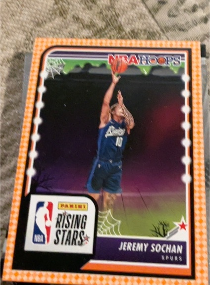 2023-24 Panini Hoops Haunted Hoops Orange #296 Jeremy Sochan — front