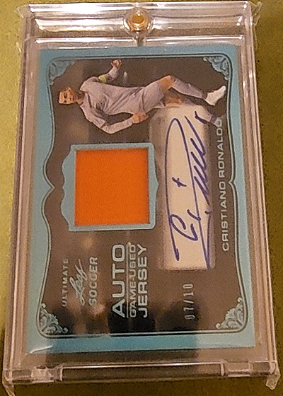 2022 Leaf Ultimate Soccer # Auto Game-Used Jersey Cristiano Ronaldo — front