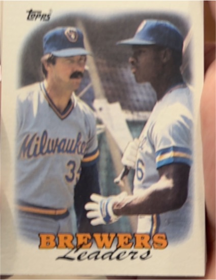 1988 Topps #639 Brewers Leaders Glenn Braggs/Tony Muser — front