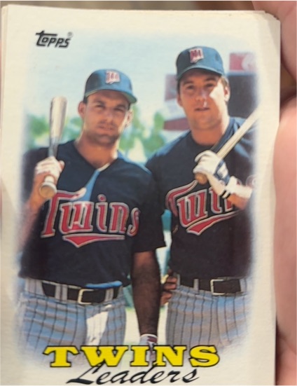 1988 Topps #609 Twins Leaders Kent Hrbek/Gary Gaetti — front