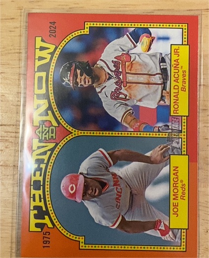 2024 Topps Heritage Then and Now #TAN-13 Ronald Acuna Jr./Joe Morgan — front