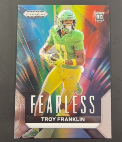 2024 Panini Prizm Draft Picks #F-TF Troy Franklin Fearless Rookie Card — front