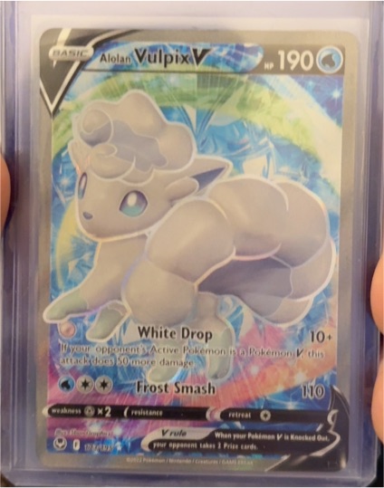 2022 Pokémon TCG Silver Tempest #173 Alolan Vulpix V — front