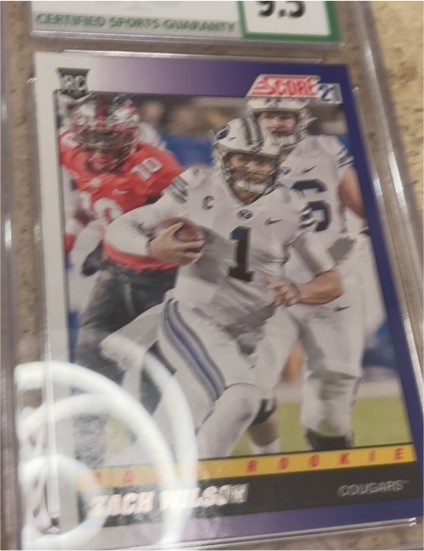2021 Panini Score #TB8 Zach Wilson 1991 Throwback Rookie — front