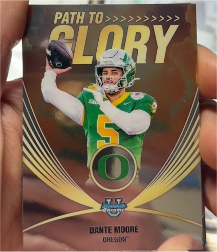 2025 Bowman Chrome University #PG-9 Dante Moore Path to Glory Oregon Ducks — front