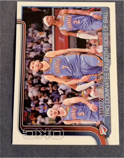 2025-26 Topps #288 Thunder Up! Trio Dominates On Both Sides Of Ball — front