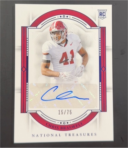 2024 Panini National Treasures Collegiate Chris Braswell Rookie Auto #15/75 — front