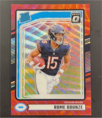 2024 Panini Donruss Optic #309 Rome Odunze Rated Rookie Red Wave Prizm — front
