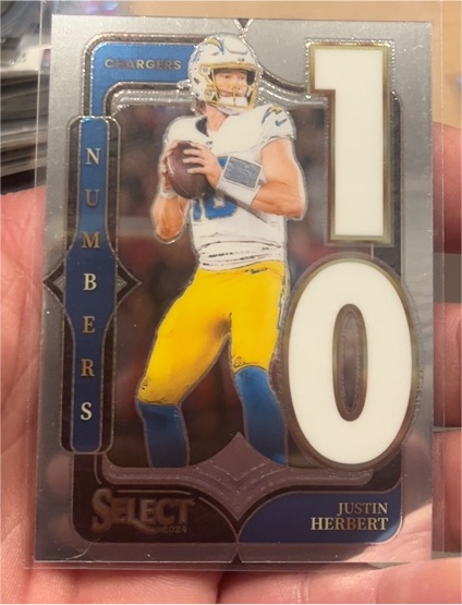 2024 Panini Select #17 Justin Herbert Select Numbers — front