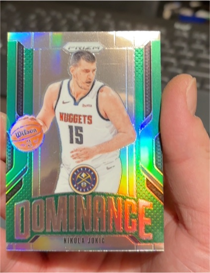 2024-25 Panini Prizm #2 Nikola Jokic Dominance Green Prizm — front