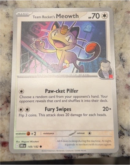 2025 Pokémon #149 Team Rocket's Meowth — front