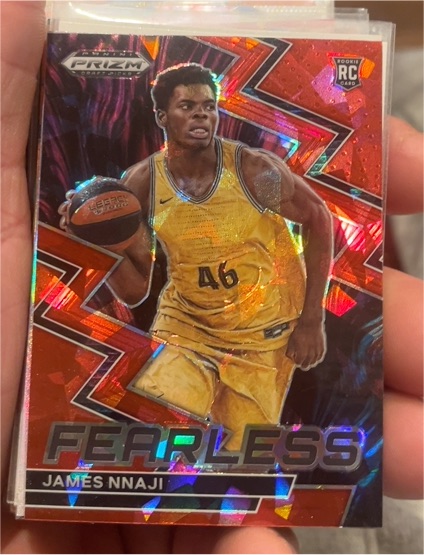 2023 Panini Prizm Draft Picks #6 James Nnaji Fearless Red Ice — front