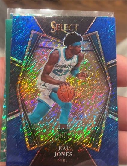 2021-22 Panini Select #183 Kai Jones Blue Shimmer Prizm Rookie RC Premier Level — front